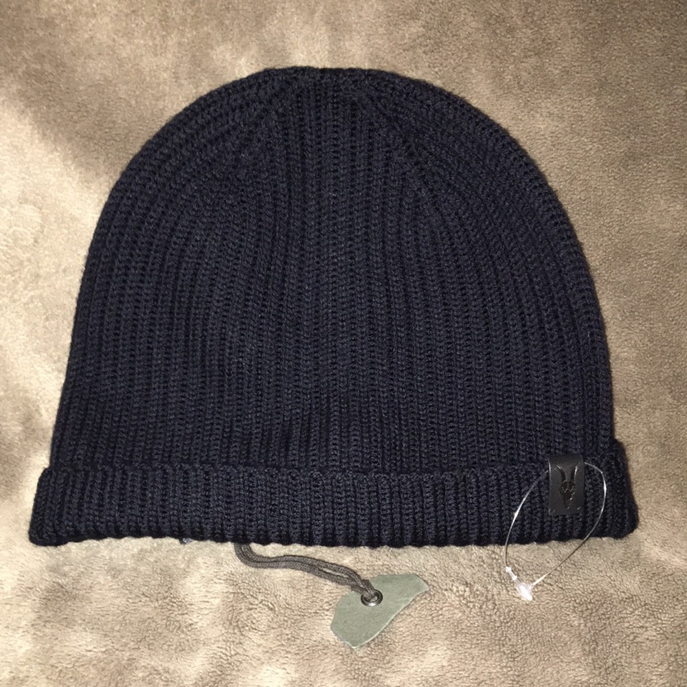 NEW AllSaints Spitalfields Merino Wool Ribbed Beanie